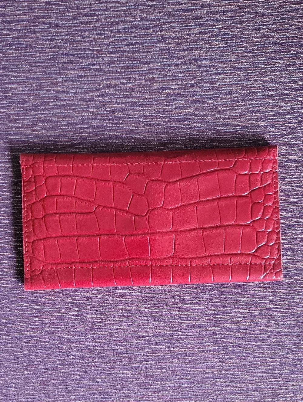 Giorgio Ferretti Red Croc-Embossed Leather Long Wallet - Women Accessories